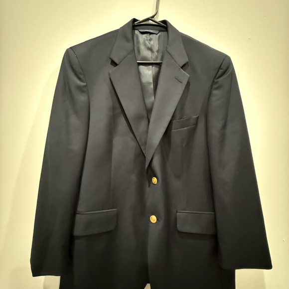 Brooks Brothers Brooks ease Black Blazer Jacket Gold Button 40S